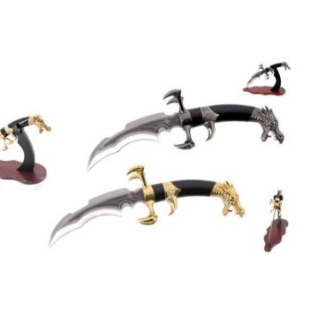 Snake Eye Golden Dragon Claw Fantasy Dagger 14.25" Overall